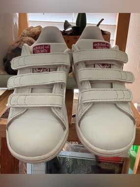 adidas Kids White Stan Smith Velcro Sneakers Toddler 7 1/2